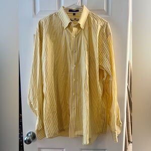 Alan Flusser Yellow and White Stripe Shirt Size XL